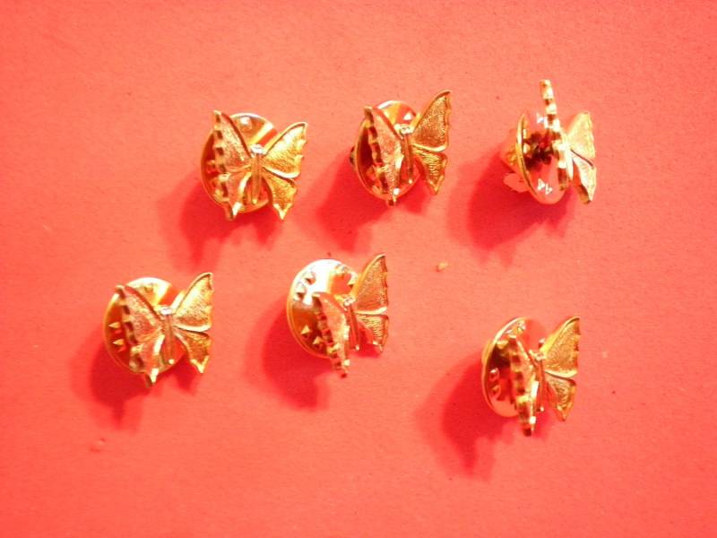 6 Vintage Messing 12mm Butterfly Broschen von epicvintagejewelry