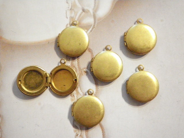 6 Vintage Messing 13 Mm Runde Medaillons von epicvintagejewelry