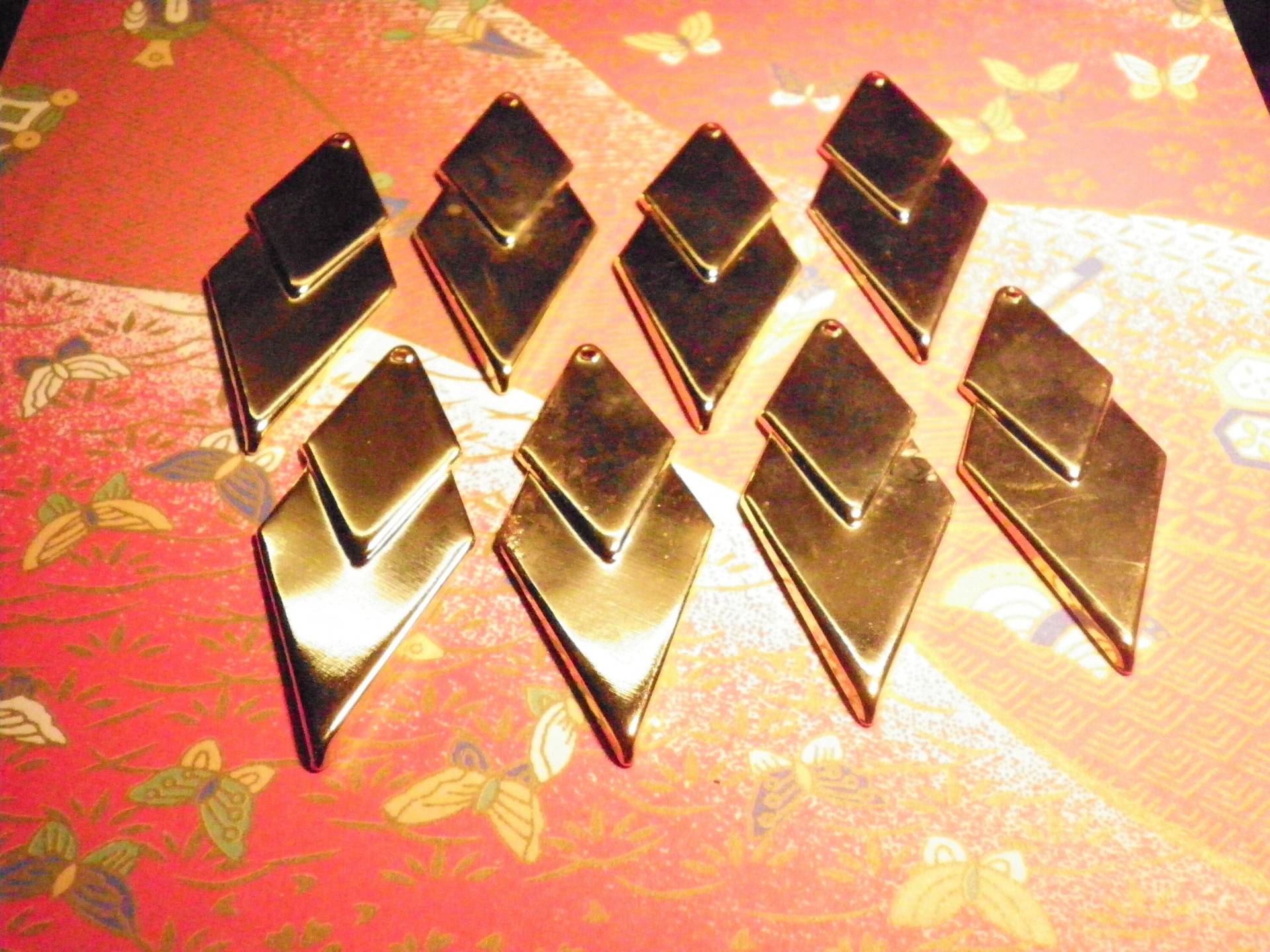 8 Goldschüsse Doppel-Diamant-Ohrringe Dangles Charms Drops Pendants 8 Goldschüsse Doppel-Diamant-Ohrringe Dangles Charms Drops Pendants von epicvintagejewelry