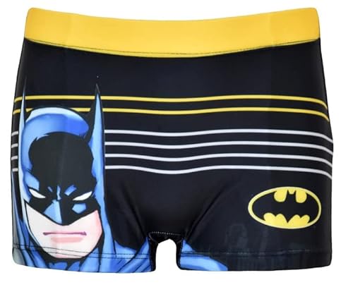 Batman Badeshorts für Jungen, Badeanzug Boxershorts, Badehose für Jungen, Atmungsaktiv und Schnell Trocknend Gr. 98/104 110/116 122/128 (104/110, Gelb) von eplusm