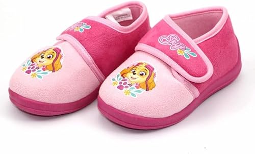 Disney FROZEN Hausschuhe Mädchen 2 bis 8 Jahre Warme Pantoffeln Anna und Elsa Motiv Kindergarten Freizeitschuhe ideal für Schule (Rosa-paw, EU Schuhgrößensystem, Kleinkind, Numerisch, M, 28) von eplusm