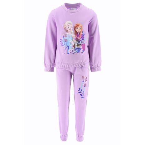 Disney Frozen ELSA und Anna Jogginganzug Hoodie Mädchen Trainingsanzug, Warm Winter Sweatshirt Jogginghose Eiskönigin Pulloverhose Geschenk Gr. 104-128cm (DE/NL/SE/PL, Numerisch, 128, Regular, Lila) von eplusm