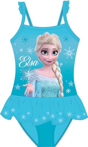 Disney Frozen Eiskönigin ELSA Badeanzug für Mädchen Sommer süßer Badeanzug mit ELSA Motiv Einteilige Badeanzüge für Mädchen 98-128cm (DE/NL/SE/PL, Numerisch, 110, 116, Regular, Turkis) von eplusm