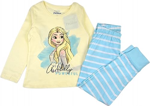 Disney Frozen Eiskönigin ELSA und Anna Mädchen Lang Pyjama Schlafanzug aus 100% Baumwolle Süß Disney Langarm Zweiteiliger Nachtwäsche 104-134cm (as3, Numeric, Numeric_134, Regular, Rosa, 134) von eplusm