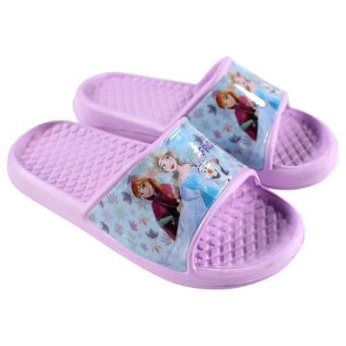 Disney Frozen Eiskönigin Mädchen Slippers ELSA Anna Clogs Hausschuhe Strand Pool Schwimmbad Gartenschuhe Gr. 22-33 (Lila, EU Schuhgrößensystem, Grundschulkind, Numerisch (von/bis), M, 30, 31) von eplusm