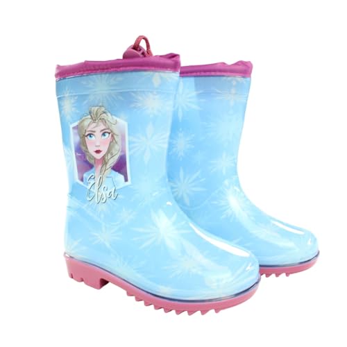 Disney Frozen Elsa und Anna Eiskönigin Regenstiefel Kindergarten Regen Stiefeletten für Mädchen Wasserdichte Rutschfeste Sohle- Kordelzug (Rosa, EU Schuhgrößensystem, Kleinkind, Numerisch, M, 26, 23) von eplusm