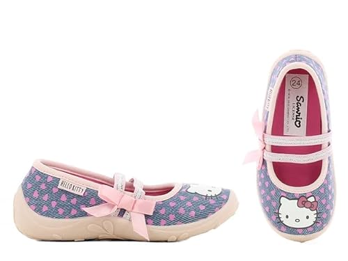 Disney Frozen Hausschuhe Mädchen Warme Pantoffeln Anna und Elsa Motiv Freizeitschuhe Slippers ideal für Kindergarten Schule Gr. 24-32 (HelloKitty, EU Schuhgrößensystem, Kleinkind, Numerisch, M, 32) von eplusm