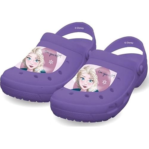 Disney Frozen Mädchen Slippers Eiskönigin ELSA Anna Clogs Hausschuhe Strand Pool Schwimmbad Gartenschuhe Gr. 22-32 (Lila, EU Schuhgrößensystem, Kleinkind, Numerisch (von/bis), M, 22, 23) von eplusm