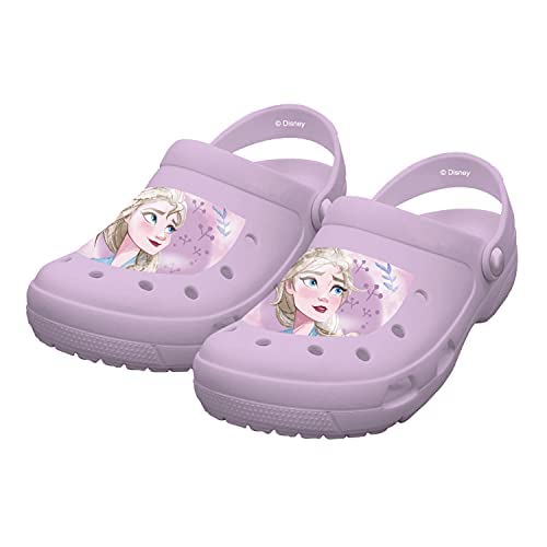 Frozen Kinder Clogs Pantoletten Mädchen Leicht Hausschuhe rutschfest Kita Schule Sandalen (Lila, eu_Footwear_Size_System, Little_Kid, Women, Numeric, medium, Numeric_22) von eplusm