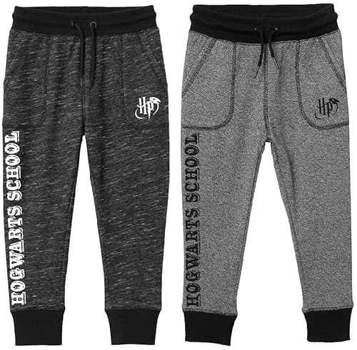 Harry Potter Hogwarts Jogginghose Jungen Multipack 2-Trainingshosen Kinder Boy's Joggers Sweatpants (2er Pack) 134-164 cm (DE/NL/SE/PL, Numerisch, 152, Regular, Grau/Schwarz) von eplusm