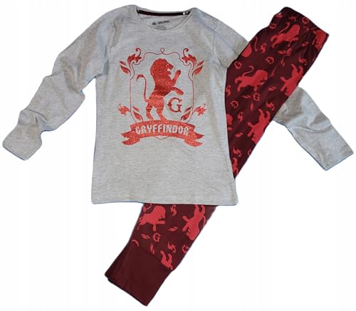 Harry Potter mädchen pjs Kinder Pyjama Lange Hose Mädchen Hogwarts Langarm T-Shirt Hose Set Winter Herbst Schlafanzug Geschenk Gr. 134-164cm (DE/NL/SE/PL, Numerisch, 158, 164, Regular, Rot) von eplusm