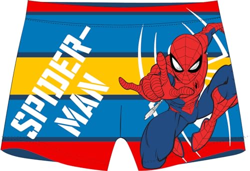 Marvel Avengers Spiderman Jungen Badeshorts Badeanzug Boxershorts Badehose Schnelltrocknend Atmungsaktiv 104/110 116/122 128/134 (DE/NL/SE/PL, Numerisch, 116, 122, Regular, Blau) von eplusm