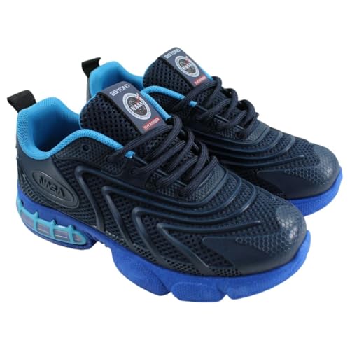 NASA Jungen Sneaker – Leichte Sportschuhe mit Mesh-Obermaterial und stoßdämpfender Sohle – Kinderschuhe mit Weltraum-Design Gr. 35-40 (blau, EU Schuhgrößensystem, Jugendliche, Numerisch, M, 38) von eplusm