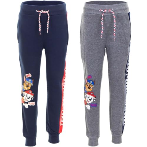 Paw Patrol Chase Marshall Rubble Jogginghose Kinder Multipack Trainingshosen für Jungen Boy's Joggers Sweatpants Sporthose (2er Pack) 98-128 cm (DE/NL/SE/PL, Numerisch, 116, Regular, blau/grau MK) von eplusm