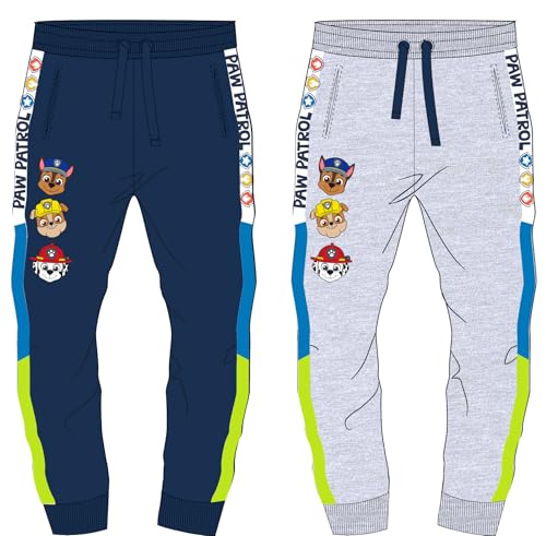 Paw Patrol Chase Marshall Rubble Jogginghose Kinder Multipack Trainingshosen für Jungen Boy's Joggers Sweatpants Sporthose (2er Pack) 98-128 cm (DE/NL/SE/PL, Numerisch, 128, Regular, blau/grau) von eplusm
