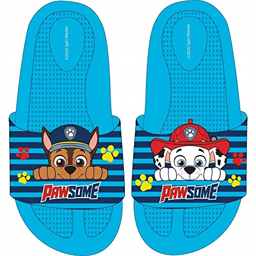 Paw Patrol Dusch und Badeschuhe für Jungen mit Paw Patrol Marshall, Chase Badelatschen Jungen Sommer Hausschuhe Badeschlappen rutschfeste Dusch Badeschuhe Strand Sandalen Slippers (Numeric_29) von eplusm