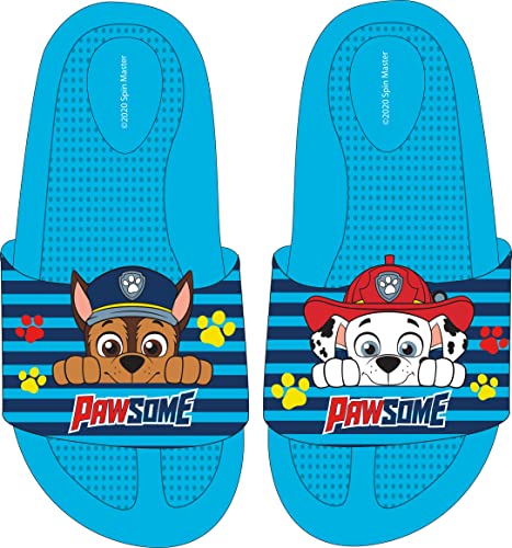 Paw Patrol Dusch und Badeschuhe für Jungen mit Paw Patrol Marshall, Chase Badelatschen Jungen Sommer Hausschuhe Badeschlappen rutschfeste Dusch Badeschuhe Strand Sandalen Slippers (Numeric_31) von eplusm