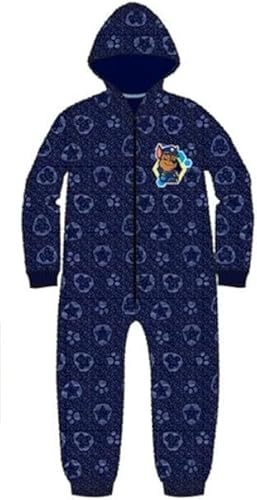 Paw Patrol Jungen Schlafanzug Jumpsuit Onesie Kostüm Chase Kinder Weich Fleece Overall Jumpsuit Pyjama Kinder Nachtwäsche Weihnachten Geschenk (DE/NL/SE/PL, Numerisch, 98, Regular, Blau) von eplusm