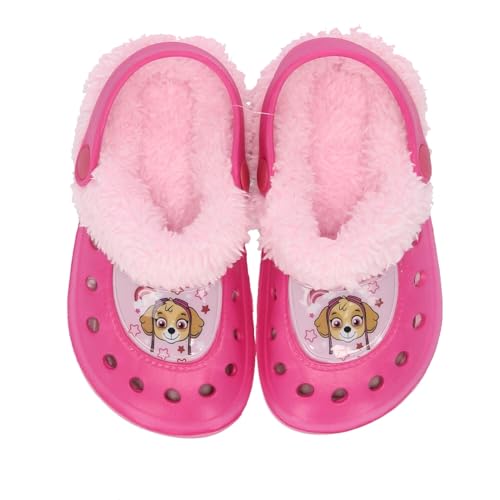 Paw-Patrol Kinder Clogs Pantoletten Mädchen Rosa Leicht Sandalen Bequeme Hausschuhe rutschfest Winter warm Clogs (eu_Footwear_Size_System, Little_Kid, Numeric_Range, medium, Numeric_25, Numeric_26) von eplusm