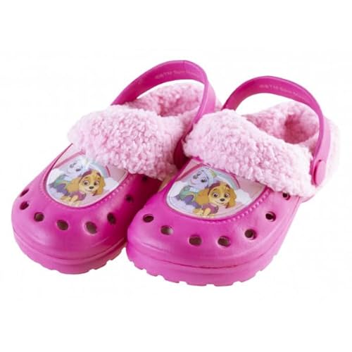Paw-Patrol Kinder Clogs Pantoletten Mädchen Rosa Leicht Sandalen Bequeme Hausschuhe rutschfest Winter warm Clogs (eu_Footwear_Size_System, Little_Kid, Numeric_Range, medium, Numeric_25, Numeric_26) von eplusm