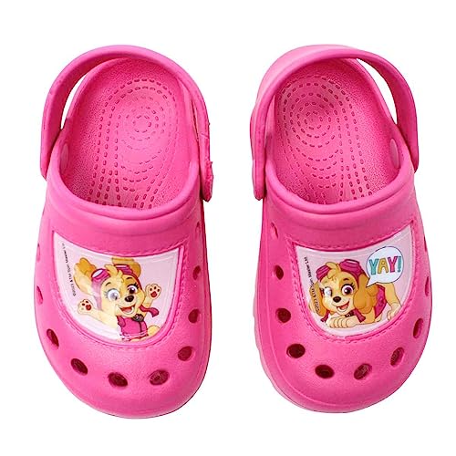 Paw-Patrol Kinder Clogs Pantoletten Mädchen Sommer Leicht Sandalen Bequeme Hausschuhe rutschfest Strand Pool (Pink, eu_Footwear_Size_System, Little_Kid, Women, Numeric, Wide, Numeric_28) von eplusm