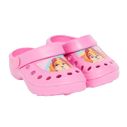 Paw-Patrol Kinder Clogs Pantoletten Mädchen Sommer Leicht Sandalen Bequeme Hausschuhe rutschfest Strand Pool (Rosa, eu_Footwear_Size_System, Little_Kid, Numeric_Range, Wide, Numeric_32, Numeric_33) von eplusm