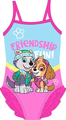 Paw Patrol Skye Badeanzug für Mädchen Sommer süßer Rosa Pink Badeanzug mit Skye Motiv Einteilige Badeanzüge für Mädchen 98-128cm (as3, Numeric, Numeric_104, Regular, Baby Girls, Rosa-Pink, 98/104) von eplusm