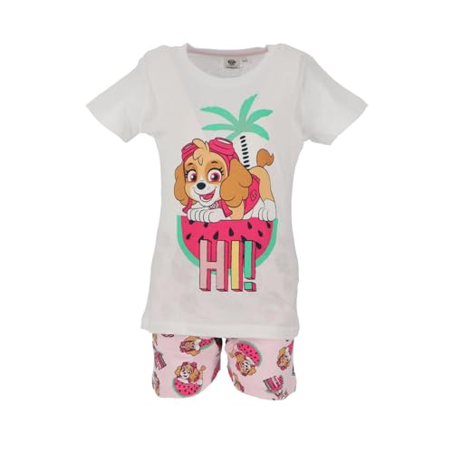 Paw Patrol Skye Mädchen Schlafanzug Süß Zweiteiliger Kurze Ärmel Baumwolle Schlafanzüge Pyjama Set Frühling Sommer Bekleidung Nachtwäsche 98-128 cm (DE/NL/SE/PL, Numerisch, 98, Regular, Weiss) von eplusm