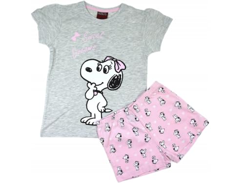 Snoopy Kinder Pyjama Schlafanzug Shorty (DE/NL/SE/PL, Numerisch, 122, 128, Regular, grau) von eplusm