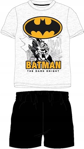 eplusm Batman Pyjama Set Kurzarm Schlafanzug Jungen pjs Sommer 104-134cm Kinder nachtwäsche T-Shirt und Shorts Hose kurz (as3, Numeric, Numeric_104, Regular, Schwarz) von eplusm