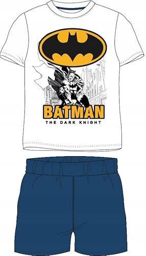 eplusm Batman Pyjama Set Kurzarm Schlafanzug Jungen pjs Sommer 104-134cm Kinder nachtwäsche T-Shirt und Shorts Hose kurz (as3, Numeric, Numeric_134, Regular, Blau) von eplusm