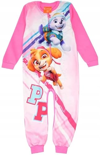 eplusm Mädchen Jumpsuit mit Süß Motiv Paw Patrol Skye und Frozen Eiskönigin ELSA Kostüm Einteiler aus Korallen-Fleece, Jumpsuit Schlafoveralls Onesie Kuschelanzug 3-8 Jahre Nachtwäsche skye-98 von eplusm