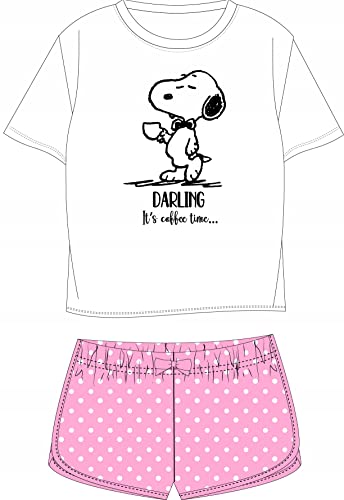 eplusm Mädchen Schlafanzug Kurz Zweiteilig 100% Baumwolle - Kinder Pyjama Freizeitanzug Shorty Set mit Motiven im Stil von Snoopy (as3, Numeric, Numeric_152, Regular, Rosa) von eplusm