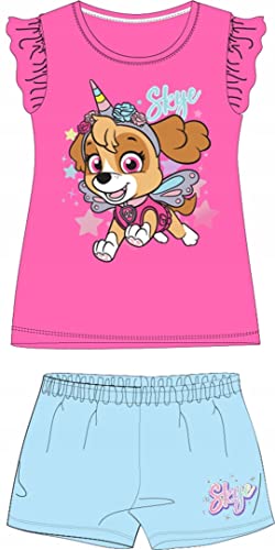 eplusm Mädchen Schlafanzug Süß Paw Patrol Skye Zweiteiliger Kurze Ärmel Baumwolle Schlafanzüge Pyjama Set Frühling Sommer Bekleidung Nachtwäsche 98-128 cm (as3, Numeric, Numeric_98, Regular, Rosa) von eplusm