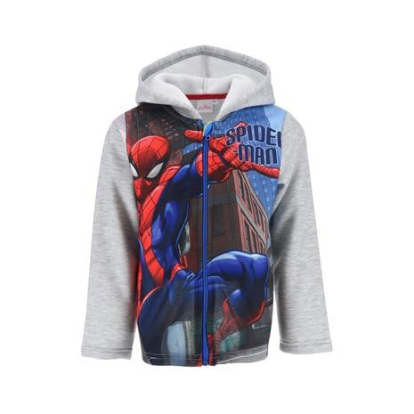 eplusm Marvel Spiderman Jacke Hoodie Kapuzenpullover Hoodie mit Reißverschluss Jungen Kapuzen Jacke Winter Sweatshirt Kinder Geschenk 98-152 cm (DE/NL/SE/PL, Numerisch, 98, Regular, grau) von eplusm