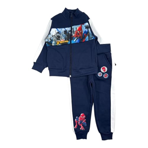 eplusm Marvel Spiderman Kinder Jungen Jogginganzug Sweat-Shirt mit JoggingHose 2tlg. Warm Trainingsanzug Gr. 92-128cm Pyjamas set Geschenk Superheld Kostüm (DE/NL/SE/PL, Numerisch, 92, Regular, Blau) von eplusm