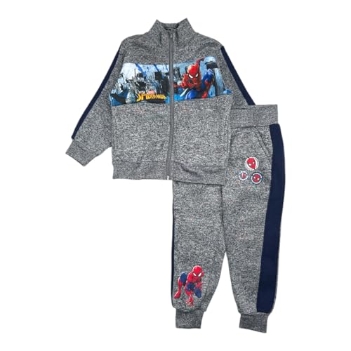 eplusm Marvel Spiderman Kinder Jungen Jogginganzug Sweat-Shirt mit JoggingHose 2tlg. Warm Trainingsanzug Gr. 92-128cm Pyjamas set Geschenk Superheld Kostüm (DE/NL/SE/PL, Numerisch, 92, Regular, Grau) von eplusm