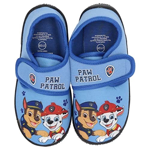 eplusm Paw-Patrol Jungen Slippers Hausschuhe mit Klettverschluss von 2 bis 6 Jahre (hell-blau, eu_footwear_size_system, toddler, numeric_range, medium, numeric_29, numeric_30) von eplusm