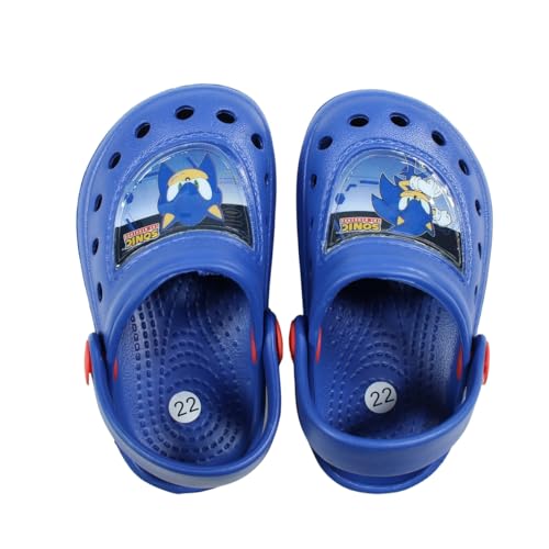 eplusm Sonic The Hedgehog Jungen Sandalen Slippers für Kinder Open Toe Easy Fasten Sliders Sommerschuhe Strand Mehrfarbig Gr.25-33 (dunkelblau, EU Schuhgrößensystem, Kleinkind, Numerisch, M, 24) von eplusm