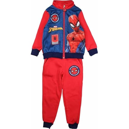 eplusm Spider-Man Kinder Trainingsanzug 2-teilig, Warm bekleidung Sweatshirt mit Reißverschluss und Hose. Gr. 92-128cm jungen Pyjamas set Geschenk (DE/NL/SE/PL, Numerisch, 110, Regular, Rot) von eplusm