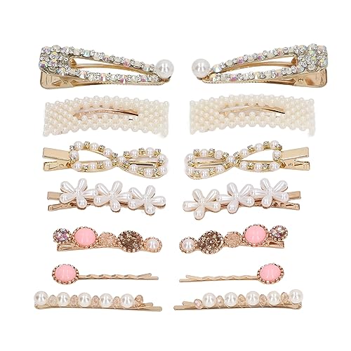14-teiliges Damen-Haar-Accessoire, Simulationsperlen-Haarspangen-Clip-Set, Mädchen-Haarnadel-Haarspangen, modische Haarspangen für Frauen und Damen von equlup