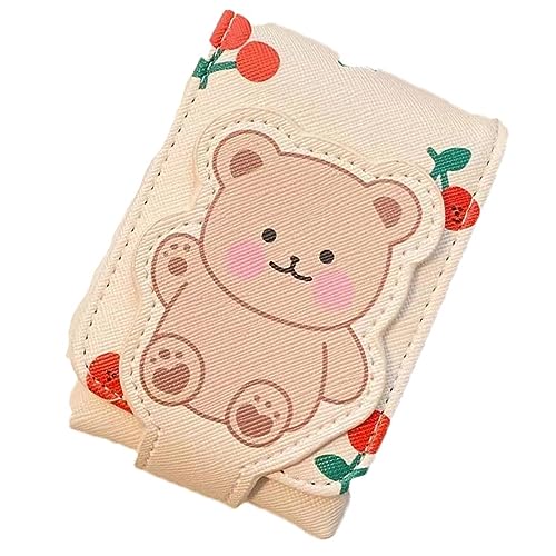 Make-up-Lippenstift-Etui, Bezauberndes Bären-Design außen, Mini-Tasche, Reise-Kosmetiktasche, kleine Make-up-Tasche mit Spiegel für Frauen und Mädchen von equlup