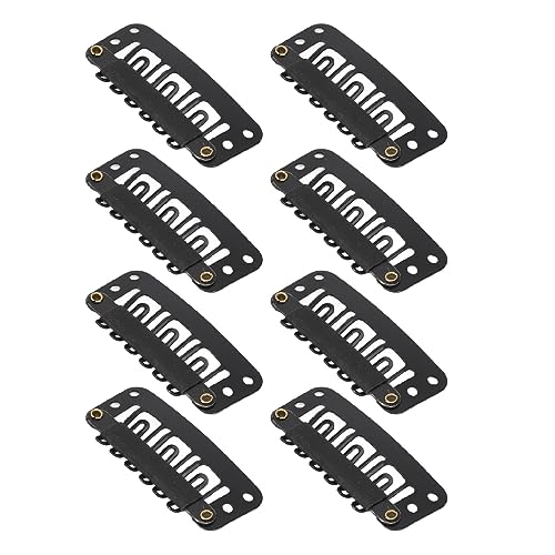 Perückenklammern, 100pcs 6 Zähne Edelstahl Haarverlängerungsklammern U Form Schnappklemme für Frauen Haare Erweiterung Haarteil DIY Perückenzubehör von equlup