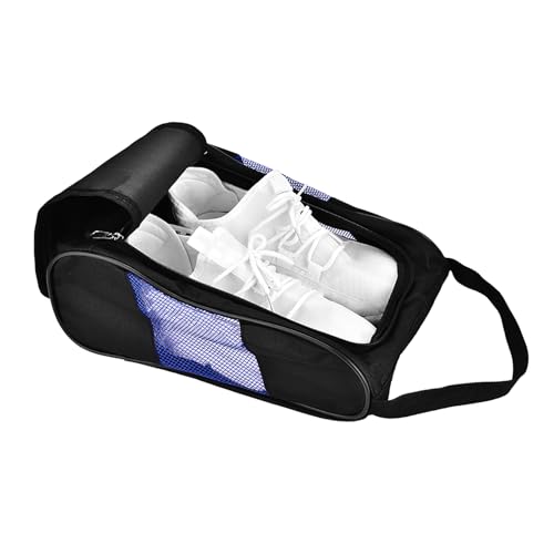 Reiseschuhtasche, 12.8x8.7x4.7in tragbare gepolsterte Golfschuhbeutel Atmungsaktives Mesh Sports Schuhkoffer Taschenbeutel Kleidung Accessoire Aufbewahrung für Männer Frauen im (Schwarzblau) von equlup