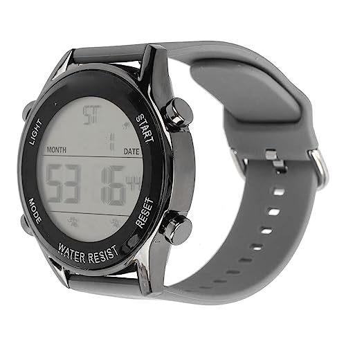 equlup Digitale Uhr, WR50m wasserdicht Leuchtend Countdown -Zeit Großbildschachteln Outdoor Sports Multi funktionaler Chronographen für Männer Studenten (Grau) von equlup