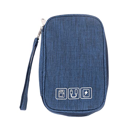 equlup Elektronik Organizer, Soft Cationic Stoff Elektronikzubehör Carry Caper Metall Reißverschluss Mesh Taschenkabel Organizer Tasche für Reisebereiche Büro (Cyan) von equlup