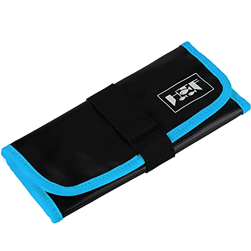 equlup Fischereischatzbeutel, 31 x 22 cm / 12,2 x 8,6 Zoll PVC Fischereischriftenköder Tackle Gear Tools Taschen Organizer für Angelschuiten Köder Zubehör (Blau) von equlup
