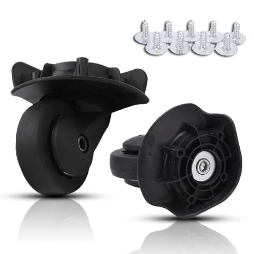 equlup Koffer Caster, 1 Paar A65 Gepäck Schwenkern Stummschalter Stummschaltkoffer Drehkradschutz Schwarz 360 Grad Rotation Dreheteil für universelle Koffer Verwendung von equlup