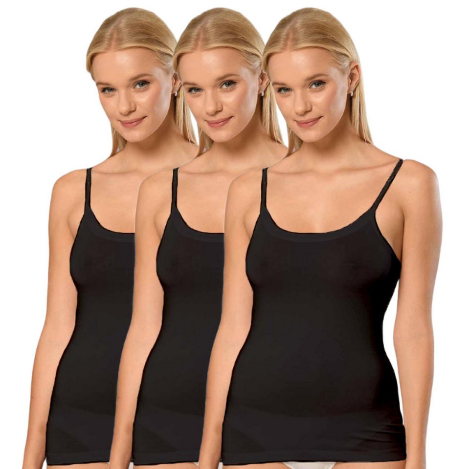 erdem iç giyim Tanktop 3er-Pack Damen Bambus Unterhemden, superdünn, trägerlos, 95% Bambus von erdem iç giyim