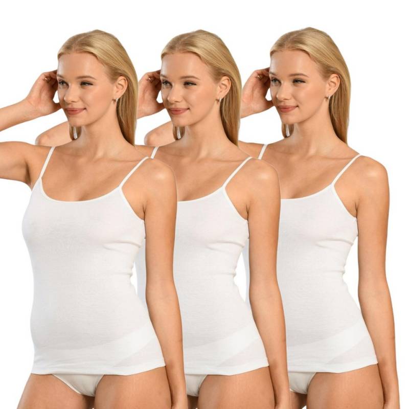 erdem iç giyim Tanktop 3er-Pack Damen-Rippunterhemd, perfekt sitzend, 100% Baumwolle von erdem iç giyim